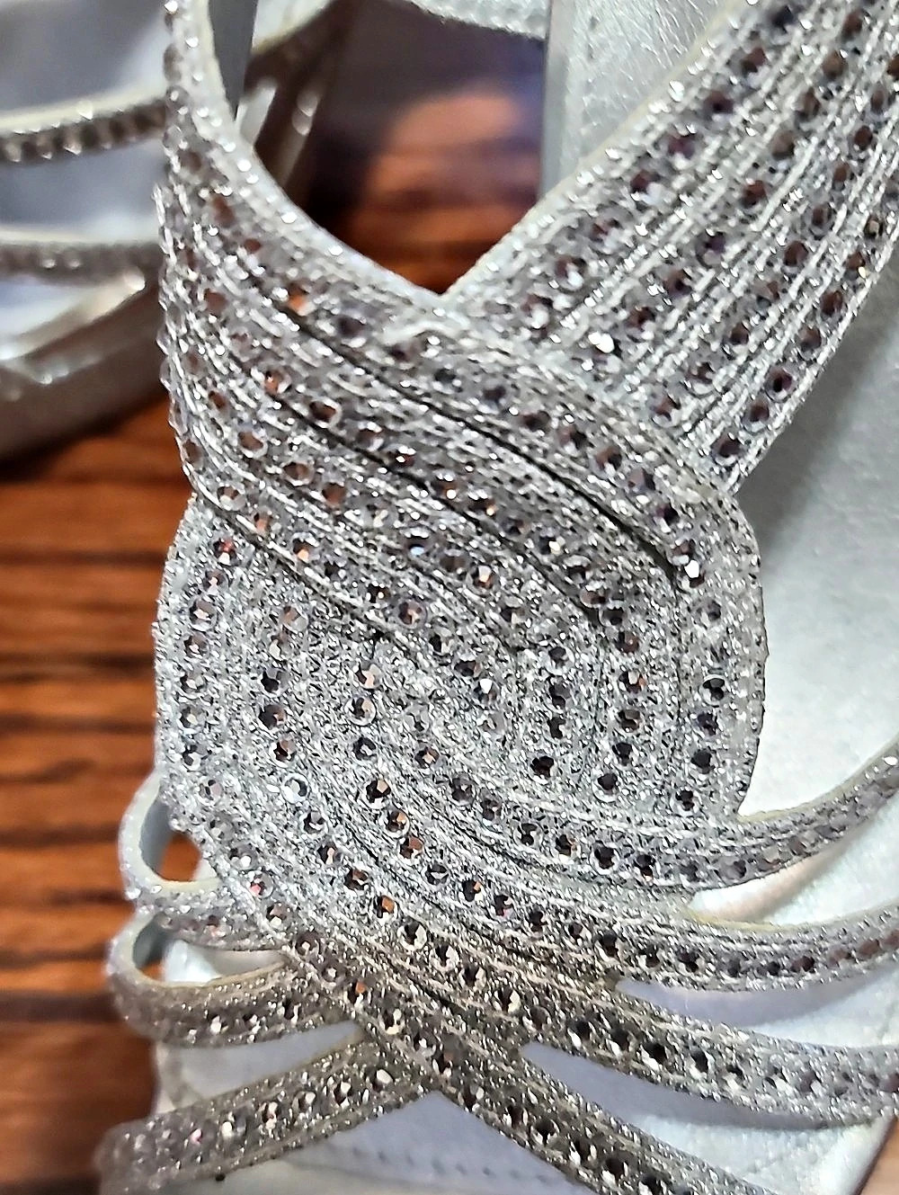 NWT Silver Rhinestone Heels - Picture 3 of 7